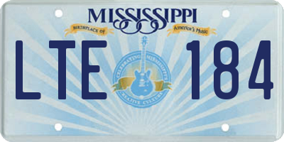 MS license plate LTE184