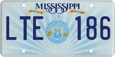 MS license plate LTE186
