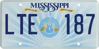 MS license plate LTE187