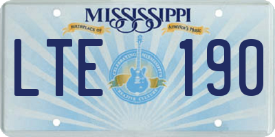 MS license plate LTE190