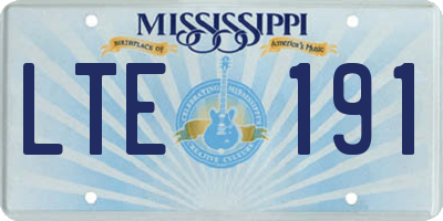 MS license plate LTE191