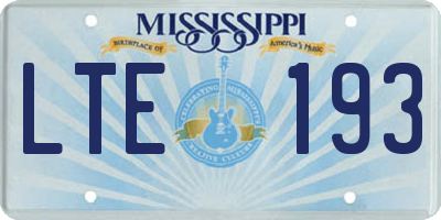 MS license plate LTE193