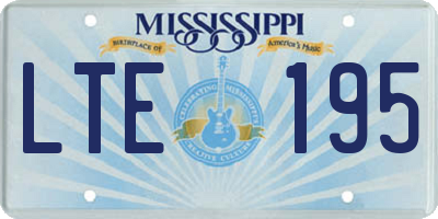 MS license plate LTE195
