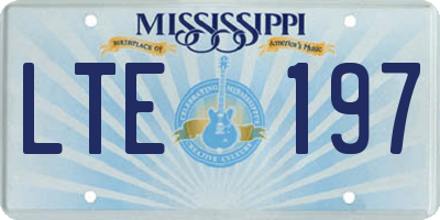 MS license plate LTE197