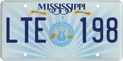 MS license plate LTE198