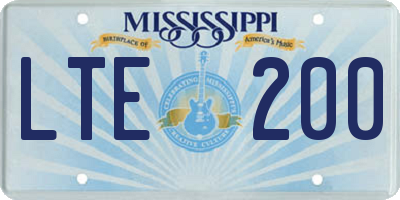 MS license plate LTE200