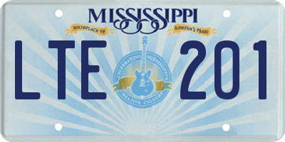 MS license plate LTE201