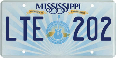 MS license plate LTE202