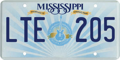 MS license plate LTE205
