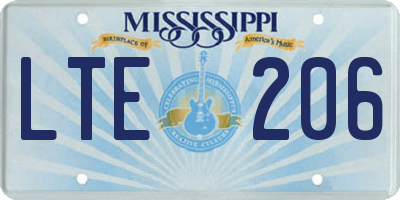 MS license plate LTE206