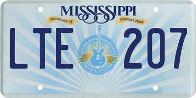 MS license plate LTE207