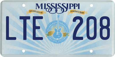 MS license plate LTE208