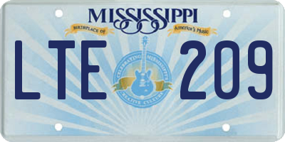 MS license plate LTE209