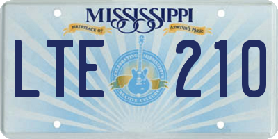 MS license plate LTE210