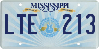 MS license plate LTE213