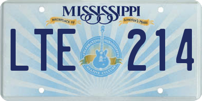 MS license plate LTE214