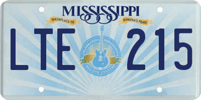 MS license plate LTE215