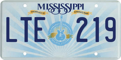MS license plate LTE219