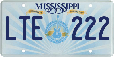 MS license plate LTE222