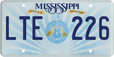 MS license plate LTE226