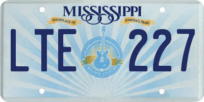 MS license plate LTE227