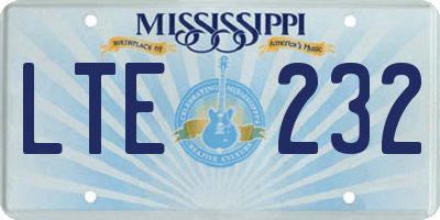 MS license plate LTE232