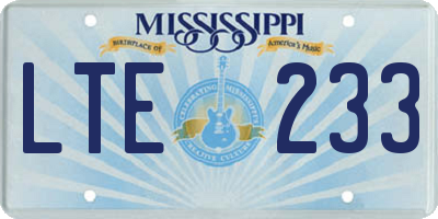 MS license plate LTE233