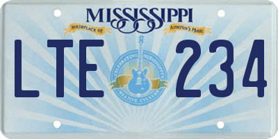 MS license plate LTE234