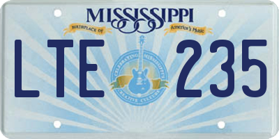 MS license plate LTE235