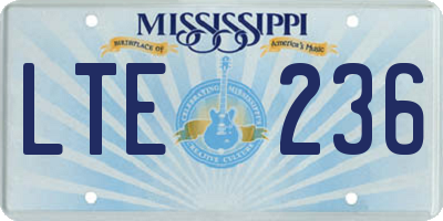 MS license plate LTE236