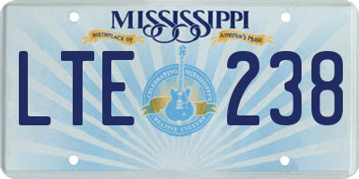 MS license plate LTE238