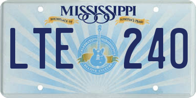 MS license plate LTE240
