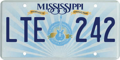 MS license plate LTE242