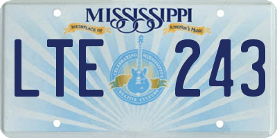 MS license plate LTE243