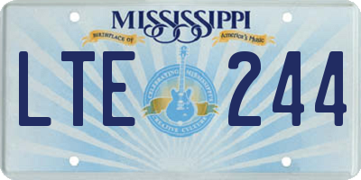 MS license plate LTE244