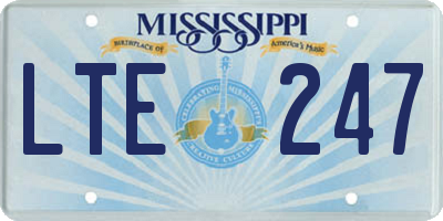 MS license plate LTE247