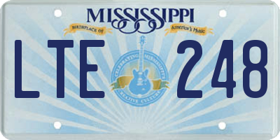 MS license plate LTE248