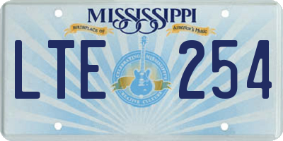 MS license plate LTE254