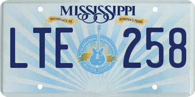 MS license plate LTE258