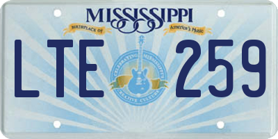 MS license plate LTE259