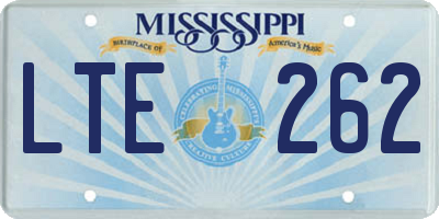 MS license plate LTE262