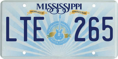 MS license plate LTE265