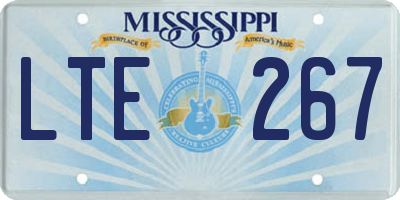 MS license plate LTE267