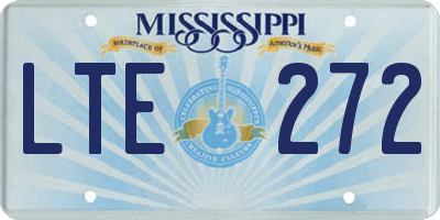 MS license plate LTE272