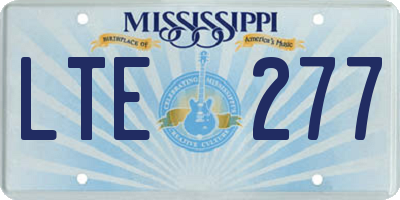 MS license plate LTE277