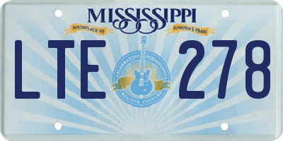 MS license plate LTE278