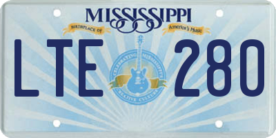 MS license plate LTE280