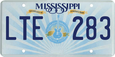 MS license plate LTE283