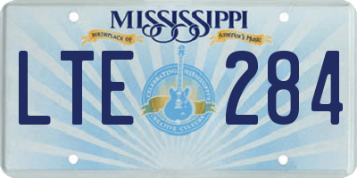MS license plate LTE284