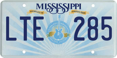 MS license plate LTE285